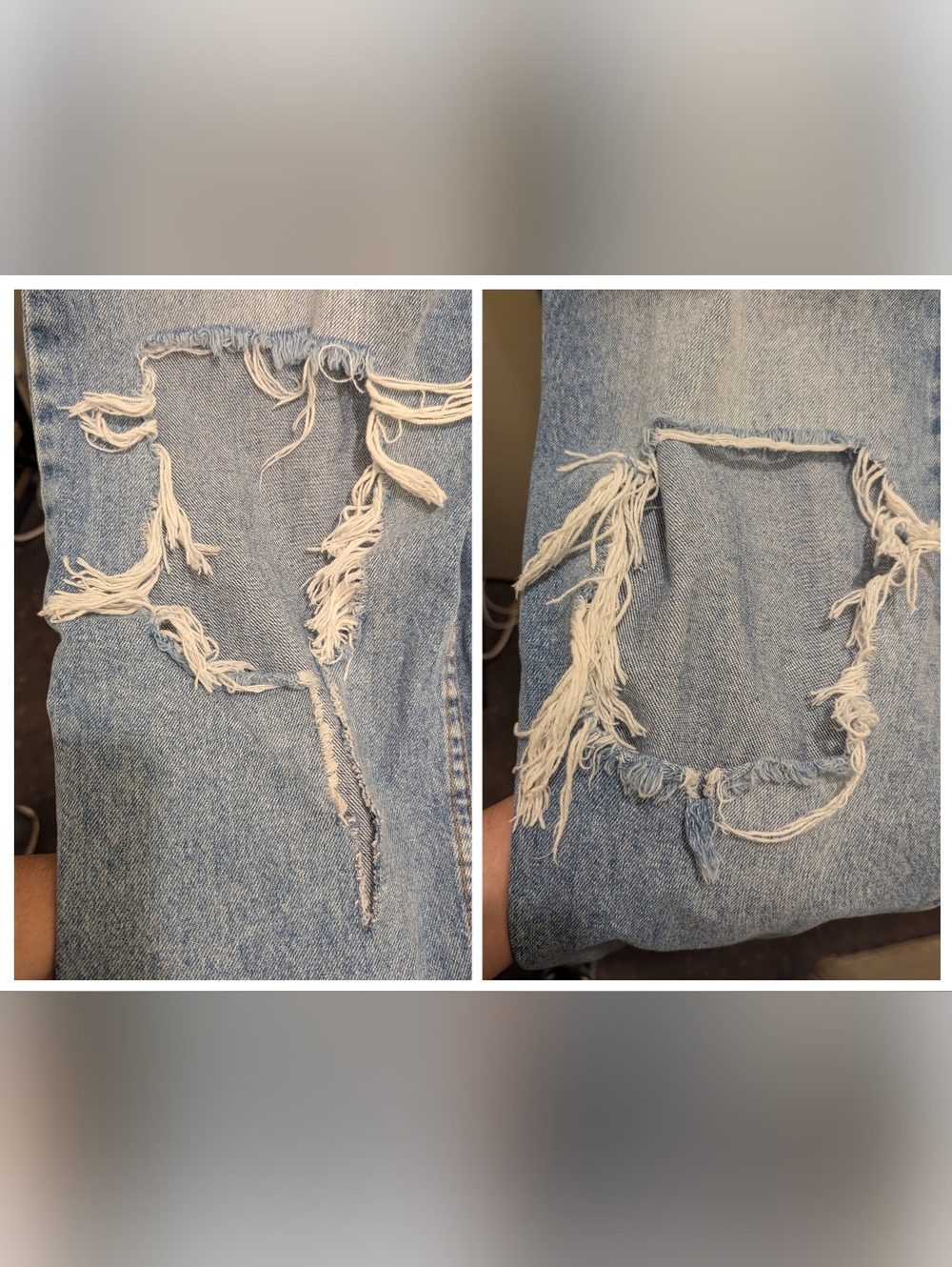 Free People We The Free Ziggy Distressed Ripped Knees Denim Overalls- M - Picture 16 of 16